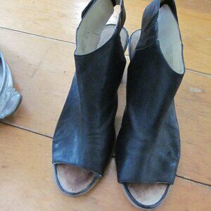 Joseph Siebel open toe chunk leather heel sz 9.5 made in germany